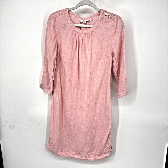 Boden 100% Linen Shift Dress Sz 6 Preppy Summer Resort Island Vacation Coastal - Picture 1 of 7